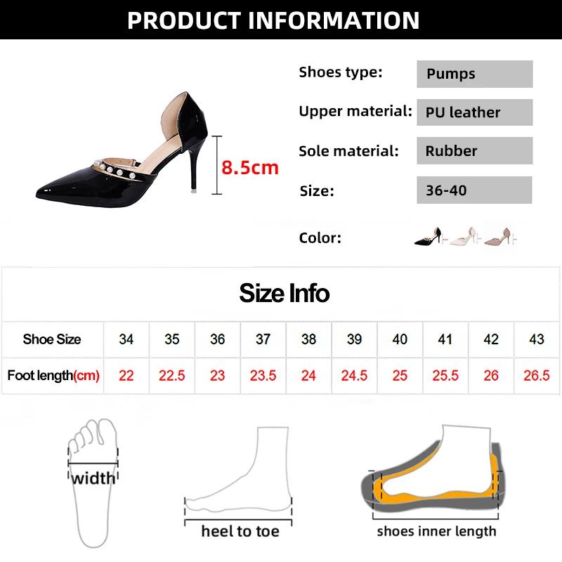 Mode Mode Perlenverzierung High Heel Pumps Damen Spitzschuh Stilettoabsatz Bankett Party Schuhe Frau Elegant Lackleder Kleid Pumps