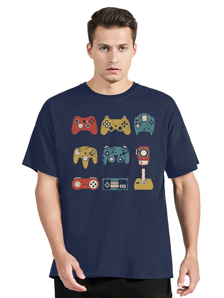 

New Retro Graphic Video Games Print T Shirt Mens Clothes Oversized Tshirt Fashion Summer Streetwear Tops Cotton O-neck T Shi... S разноцветный