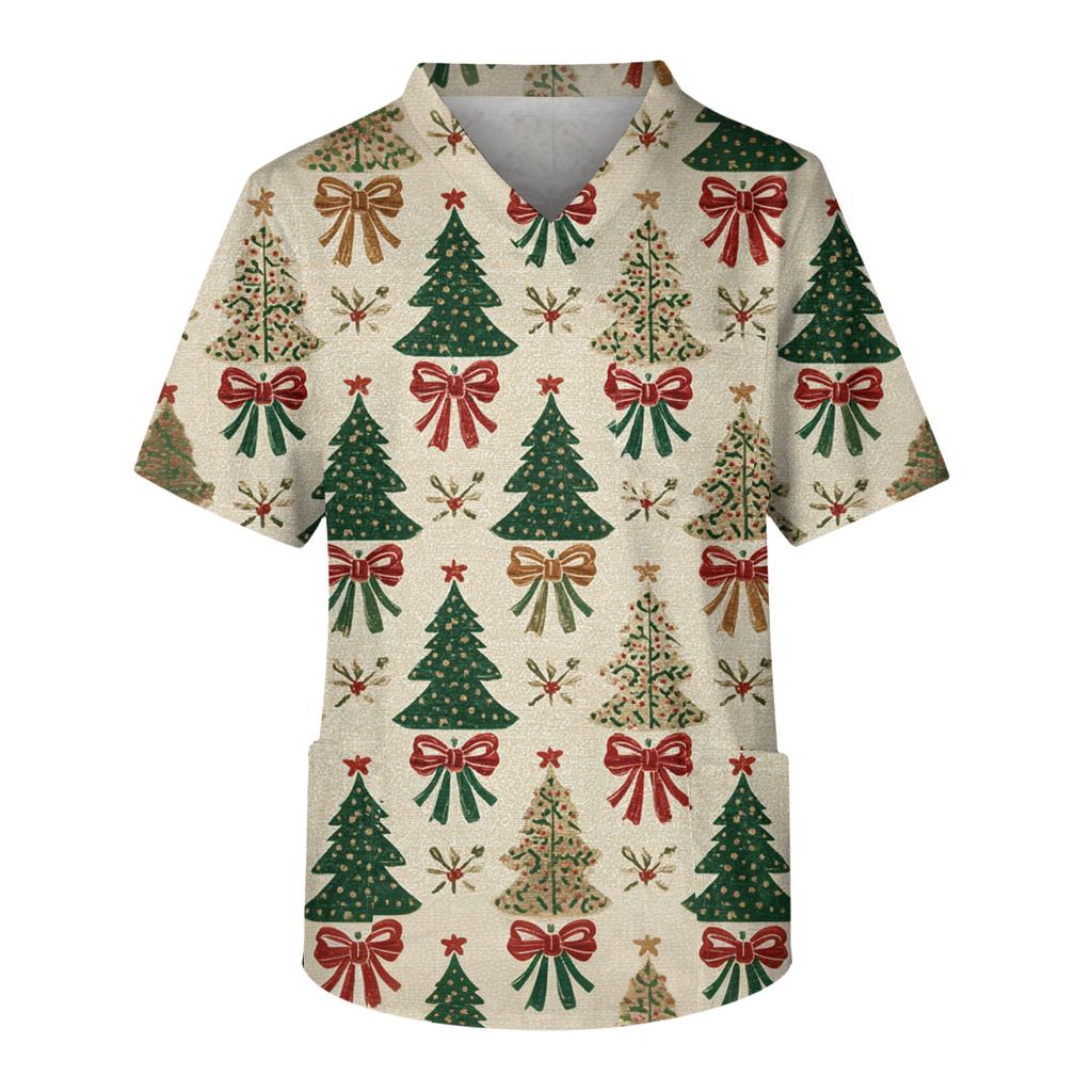 Herren Casual Kurzarm V-Ausschnitt Bedrucktes Fronttaschen-Top