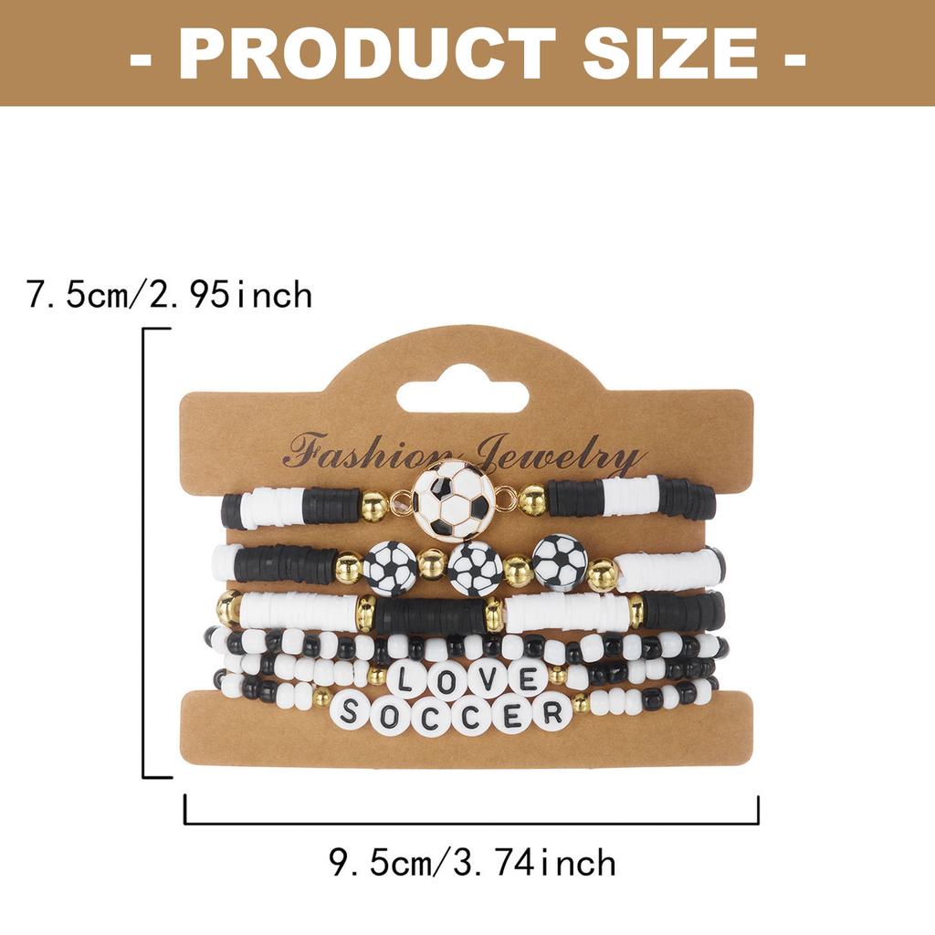 Elastic Adjustable Beaded Bracelet SportS Design For Men Women Unisex Football Baseball Fan Jewelry Wristlet