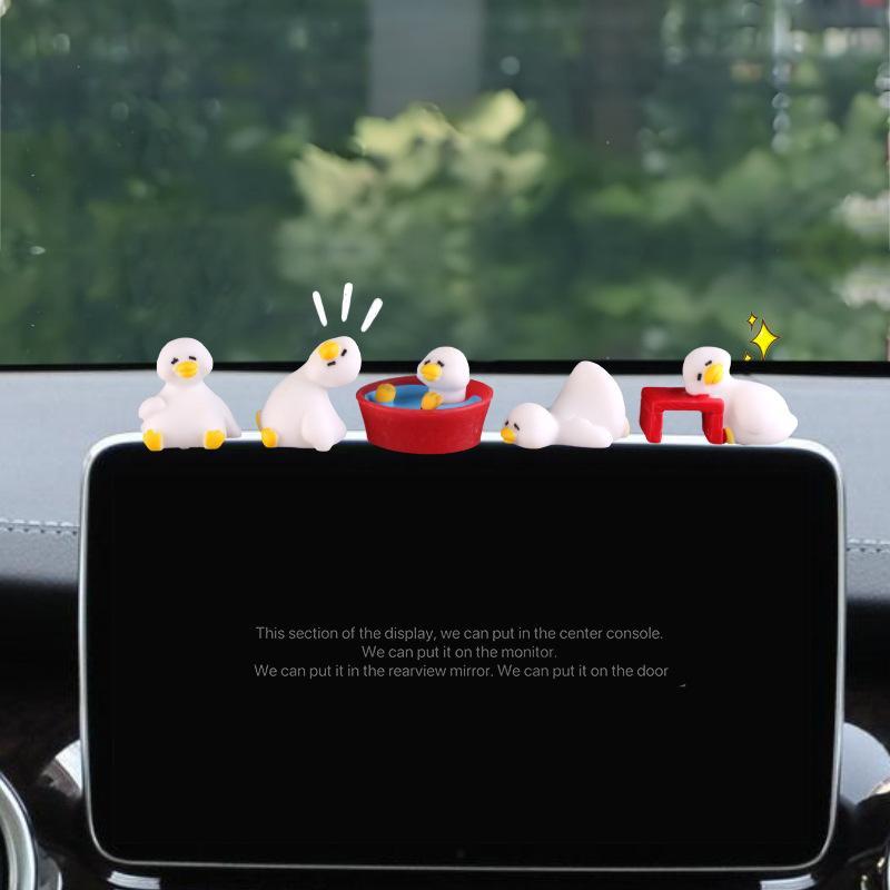 Car Temporary Parking Number Plate Cartoon Duck Phone Number Display Card Auto Dashboard Decoration For Vehicle Interior