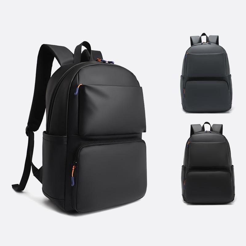 Schoolbag1011 New Trendy and Cool Men's Backpack Large Capacity Solid Color Simple Business Backpack Sports Travel Computer Schoolbag
