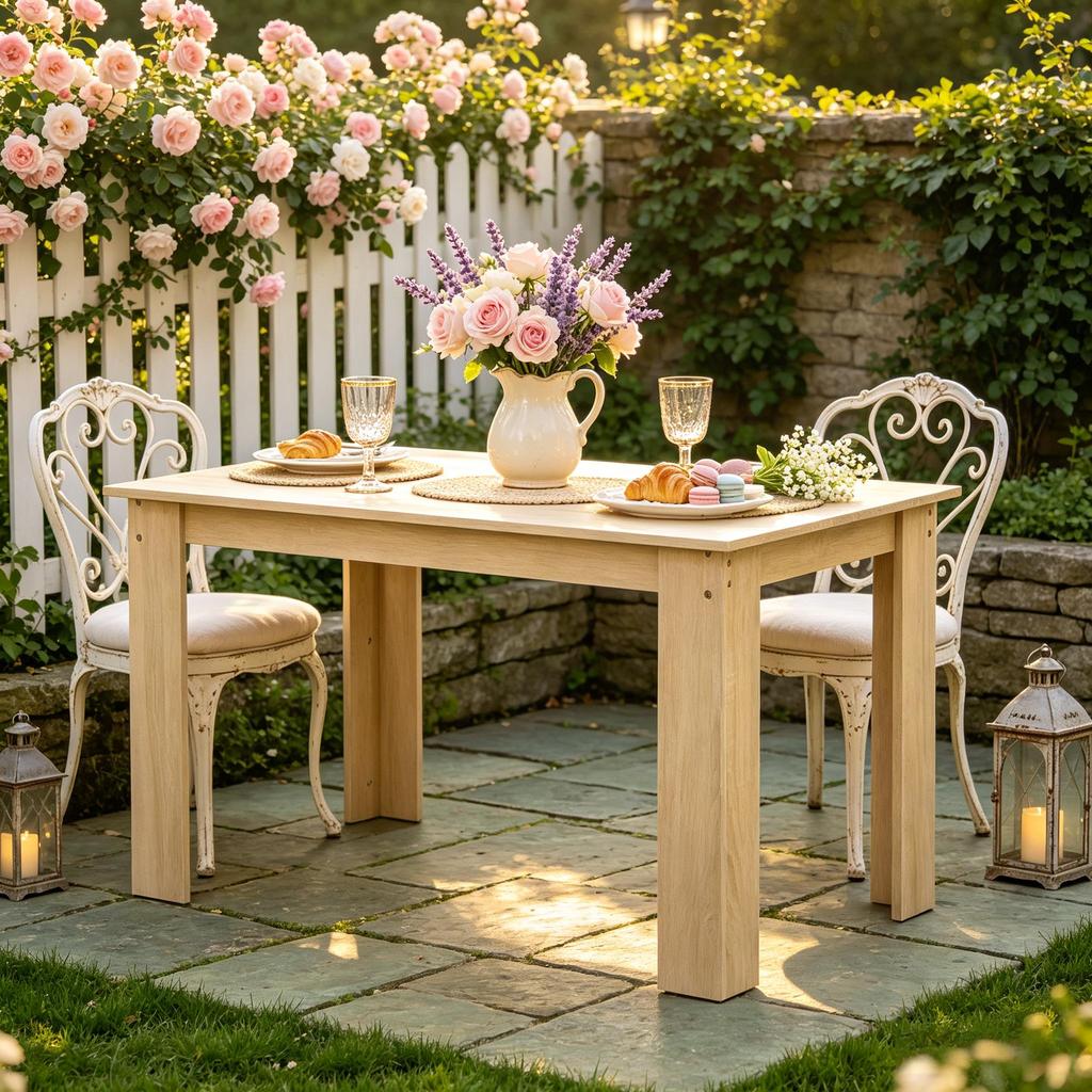 Elegant dining area table, Modern dining table with central design, Versatile living room table (only with dining table)