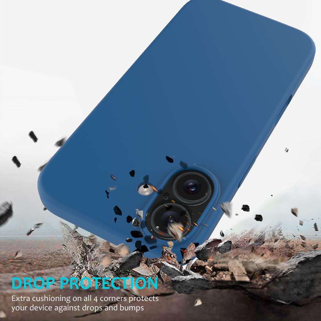 For iPhone 16 Case Liquid Silicone Soft Lining Shockproof Phone Cover