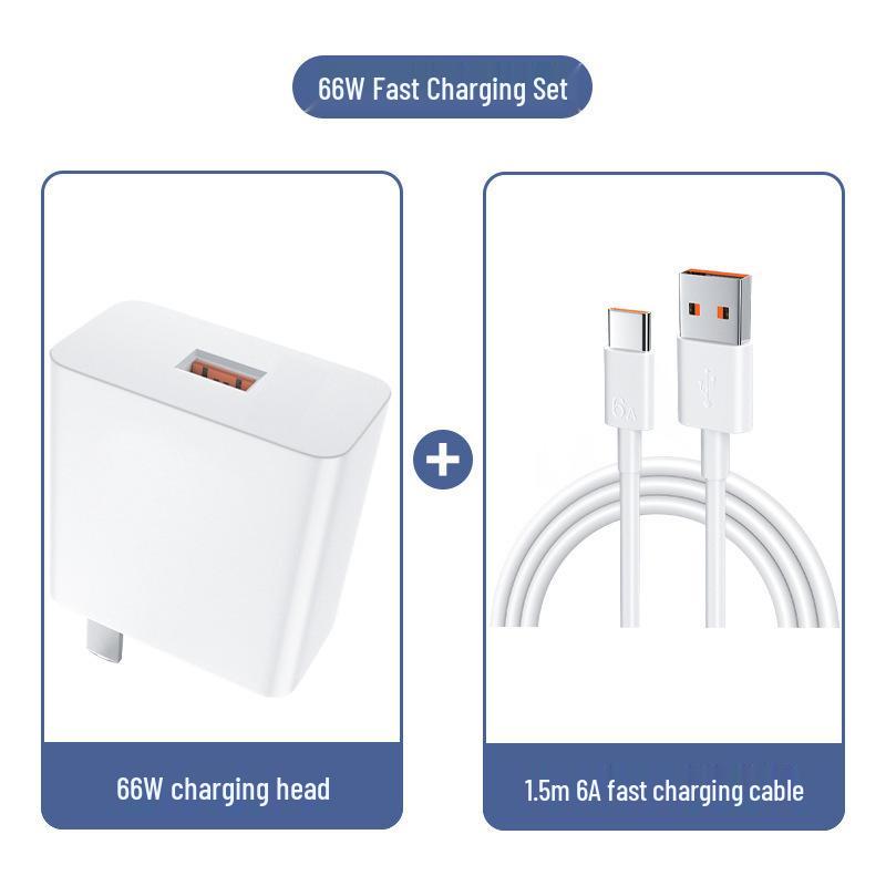 Huawei 66W Original Fast Charger Set with 6A Cable for Super Flash Charge Compatibility