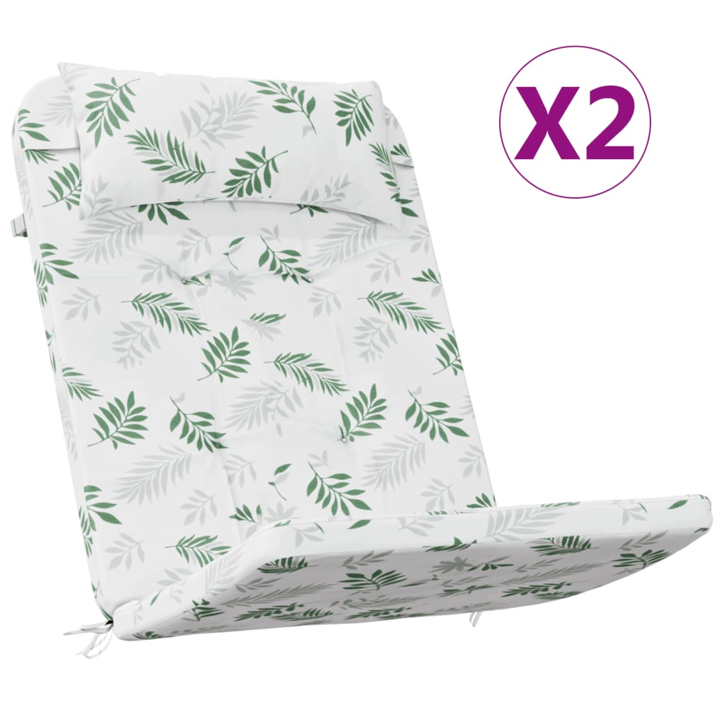 Adirondack Chair Cushions 2 Pcs Leaf Pattern Oxford Fabric