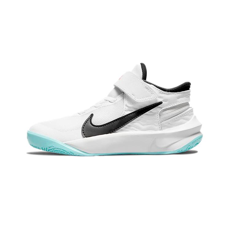 Nike Team Hustle D10 FlyEase PreSchool 'White Black' (Unisex) White / Photon Dust / Magic Ember / Black Kids' Basketball Shoes DD7302 102