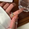 Rainbow Bean Ring: Women's Bear Heart Stackable Temperament Ring