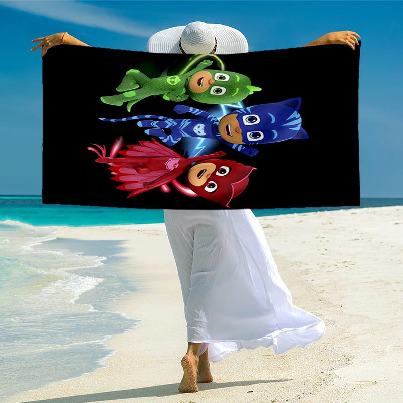 PJ Masks Fashion Beach Towel: Ideal for Summer Adventures Soft, Absorbent and Quick Drying Suitable for Swimming and Bathing