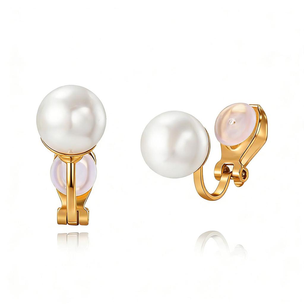 Barockperlen-Clip-Ohrringe für Damen ohne gestochene Ohren