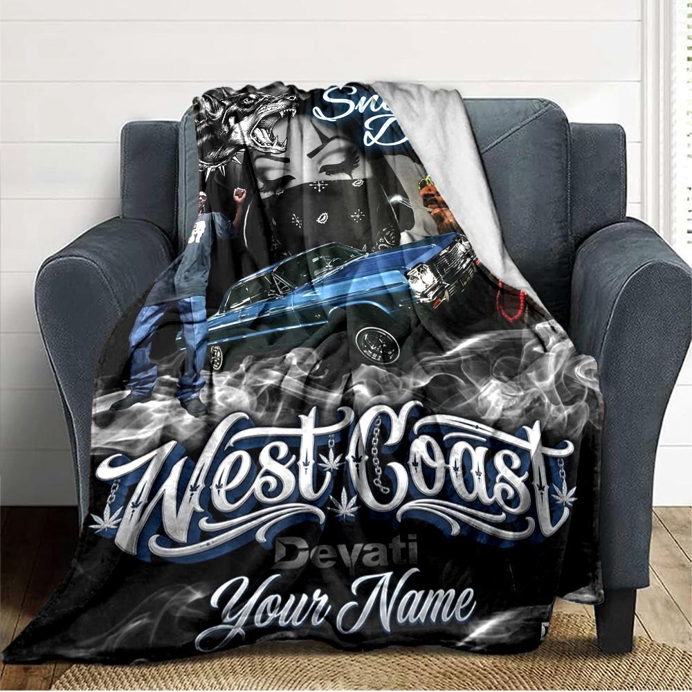 Name Custom Snoop Dogg Print Flannel Blanket High Quality Warm Comfortable Cover for All Seasons Perfect for Gifts Home Decor