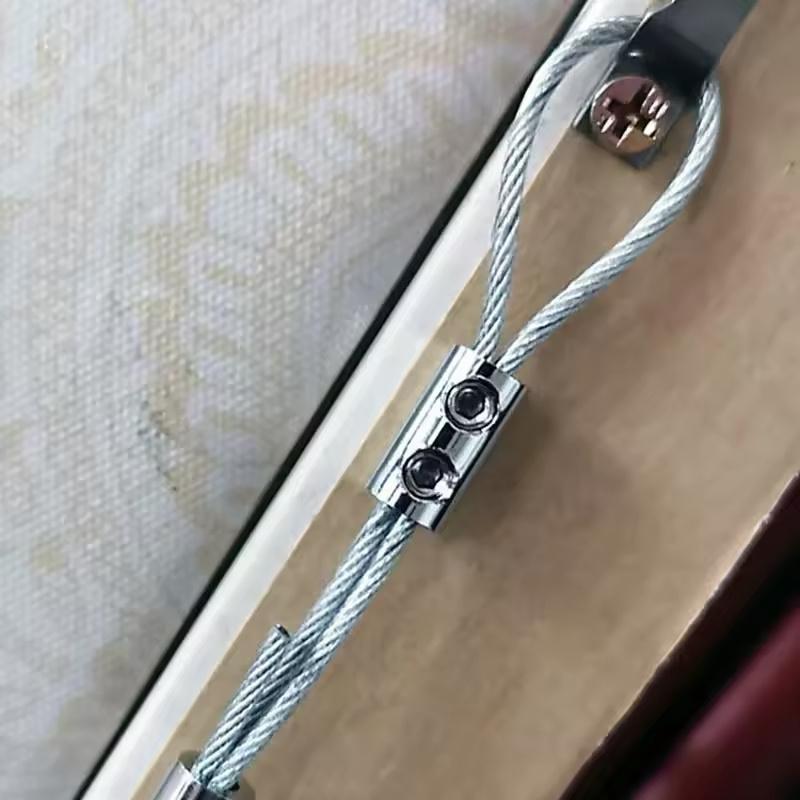 10 Pcs For 1.5mm Steel Wire Cable Clamp Double Hole Metal Copper Clips Stainless Steel Rope Sling Tools Fastening Accessories