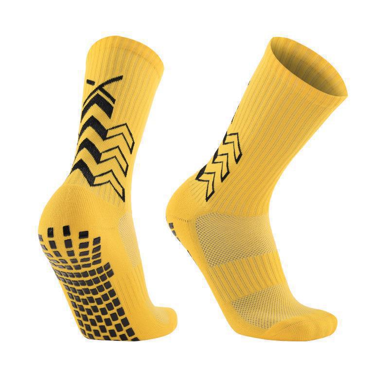 Adult Non-Slip Wear-Resistant Mid-Calf Sports Socks for Football & Basketball. Triangular Wave Non-Slip Sports Socks
