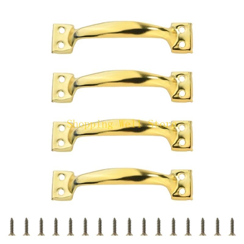 KX4B Set Of 4 Drawer Pulls for Kitchen Or Garage Cabinets Iron Barn Door Knob Handles