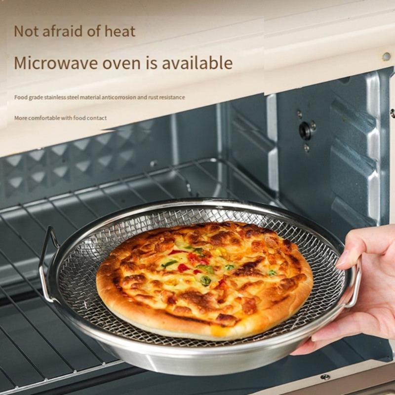 Premium Stainless Steel Oil Strainer with Tray Frying Net Sieve Food Drainer and Clip for Air Fryer BBQ and French Fries Filter