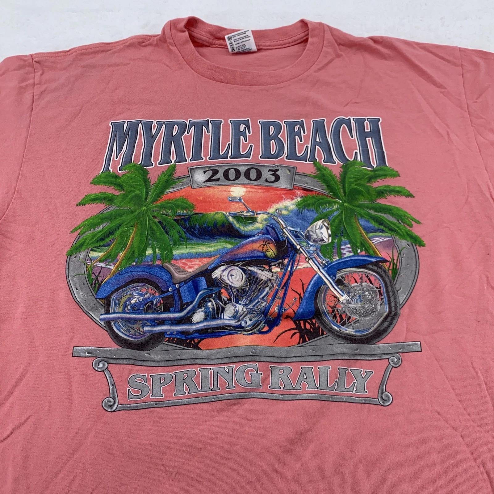 Vintage Myrtle Beach Spring Rally Shirt Mens Large Motorcycle Biker 2003 USA 00s 2XL