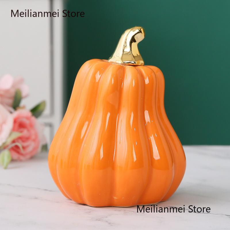 Ceramic Pumpkin Ornament Figurines Bedroom Living Room Wedding Gift Creative Home Accessories Craft Ceramic Sculpture Home Decor