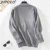 BITCED Elegant Knit Cardigan for Women - Autumn/Winter Solid-Color Single-Button Sweater Jacket