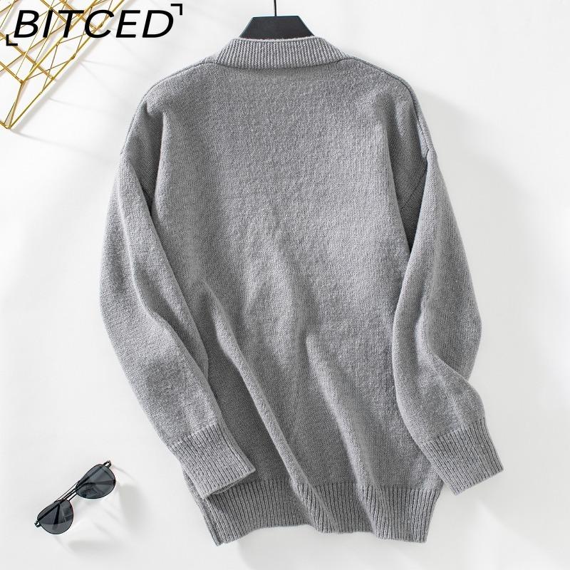 BITCED Elegant Knit Cardigan for Women - Autumn/Winter Solid-Color Single-Button Sweater Jacket