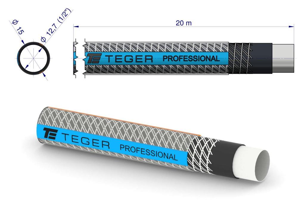 Wąż Ogrodowy "Professional- Extra Flex" Fi 1/2". 20M / Teger