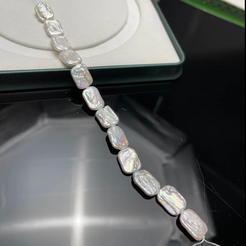 1 Piece Diy Necklace Bracelet Accessory 14X17Mm Natural Freshwater Pearl Rectangular Baroque Strand Beads For Jewelry Making