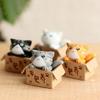 Cute Cat Resin Crafts Sculpture Moss Miniature Landscape Flower Pot Garden DIY Decoration Supplies