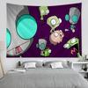 VIKAMA Invaders Zim Tapestry GIR And Alien Tarot Card Murals Cult Cartoon Hippie Decorations In Game Room Dormitory
