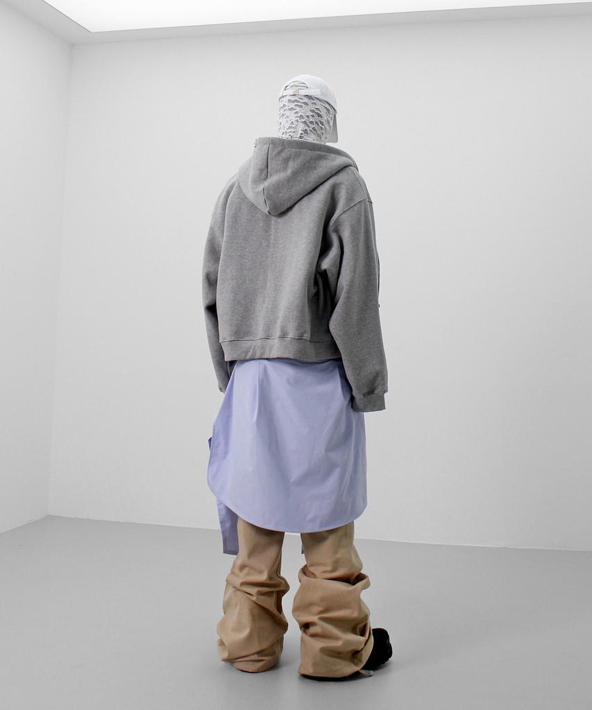 Loeolingladeu Shirt Zipper Flare Pants Beige