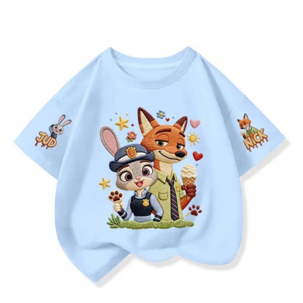 Crazy Animal Cartoon Pattern Short-Sleeved T-Shirt -Popular Children's Shirt