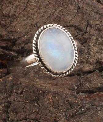 Solid 925 Sterling Silver Rainbow Moonstone Gemstone Boho Designer Birthstone Gift Ring Jewelry Gift For Her
