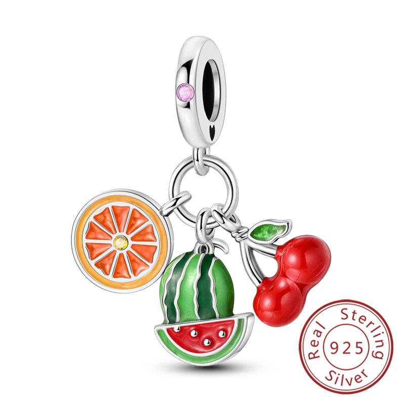 Original Charms Beads Copper Cherry Strawberry Avocado Fruit Charms Pendant For Woman Jewelry Making