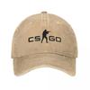 CounterStrike CS Go Unisex Style Baseball Cap Shootting Game Distressed Denim Hats Cap Vintage Outdoor Summer Headwear