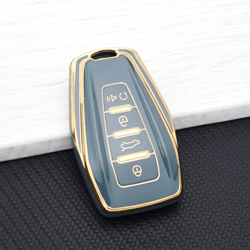 

New Protective Key Case Cover for Geely Coolray 2024/X6/Emgrand/Global Hawk GX7 Soft TPU Key Case With Key Chain Auto Parts