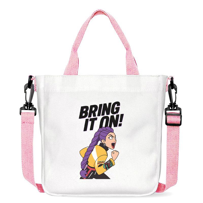 Move Demon Hunters Canvas Bag Fashion Printed Handbag Cute Cartoon Anime Commuting Portable Book Storage Bags Pocket Gifts KPOP Kid Friendly 2