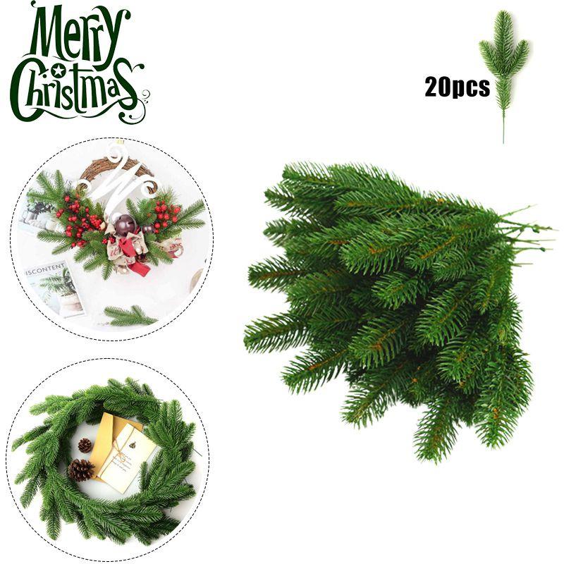 Plants 20pcs Artificial Pine Branch Christmas Garland Diy Xmas Party Decorations