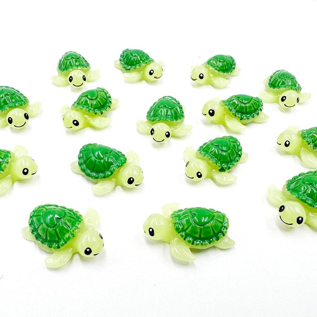 Mini Grüne Meeresschildkröte Harz Miniatur See Figuren Schildkröte Ozeantiere Statue für Feengarten Mikro Landschaft Dekor Ornament