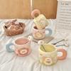 Cute Cartoon Lamb Ceramic Cup Birthday Gift Girl Mug with Lid Couple Girl High value Water Cup