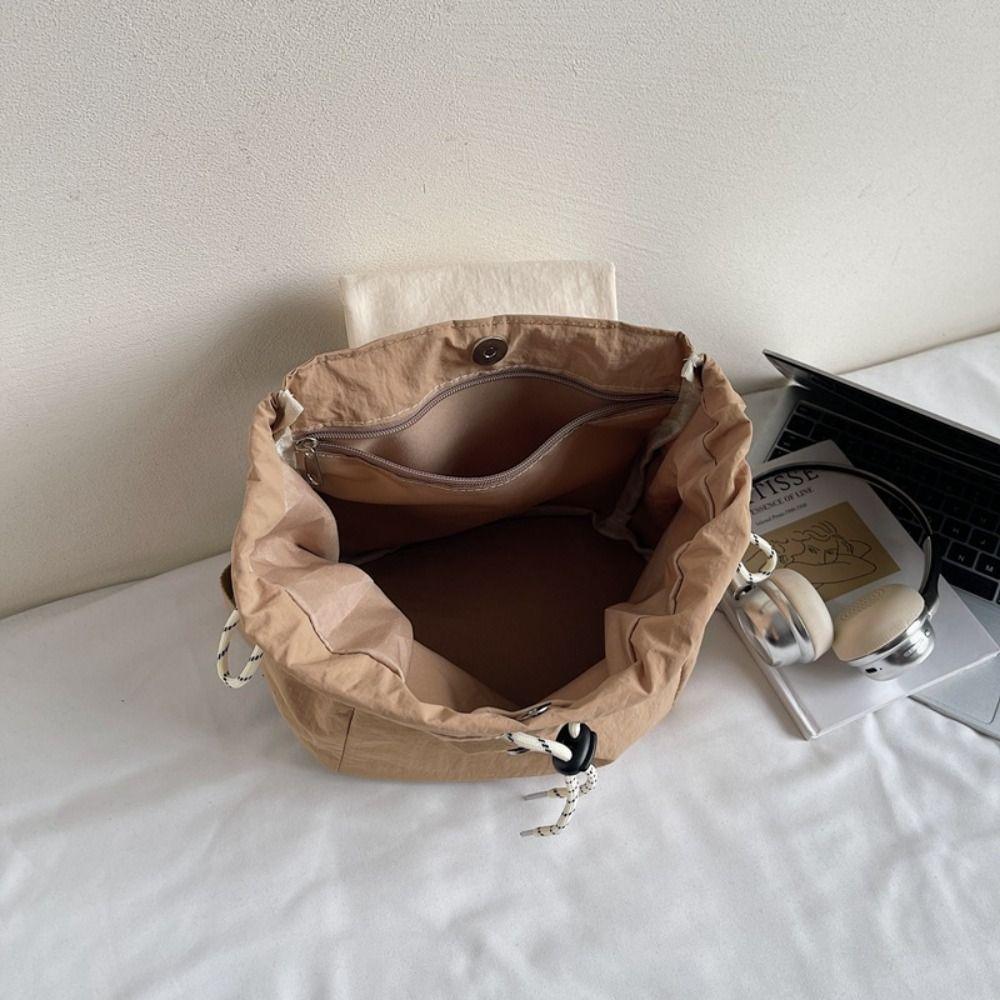 Drawstring Women Nylon Backpack Lightweight Minimalist Commuting Backpack  Travel