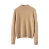 Women's Cashmere Sweater, Soft & Sticky, Half-High Collar, Solid Color, Seven-Gauge Knit, Thick Base Layer, Slimming Versatile Top.