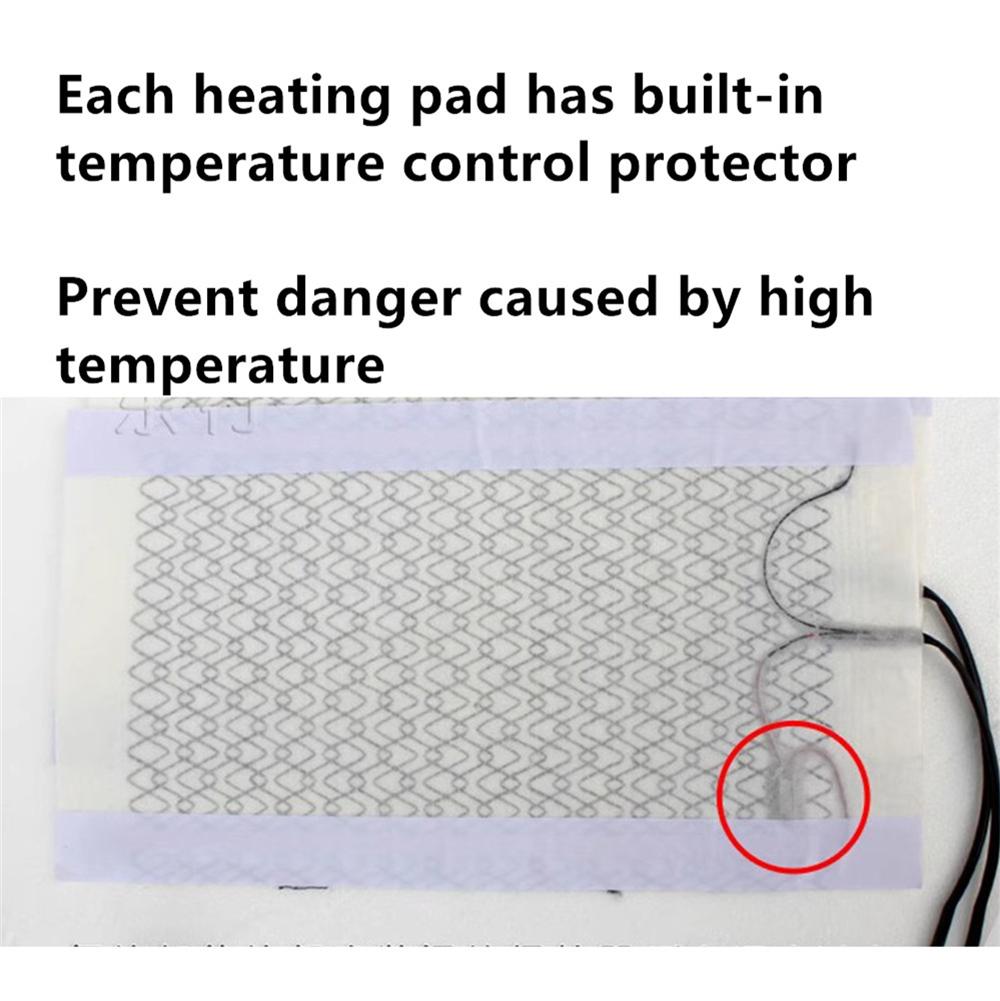 12V Motorcycle Carbon Fiber Seat Heater Element Auto Switch Heating Pad 35x27cm