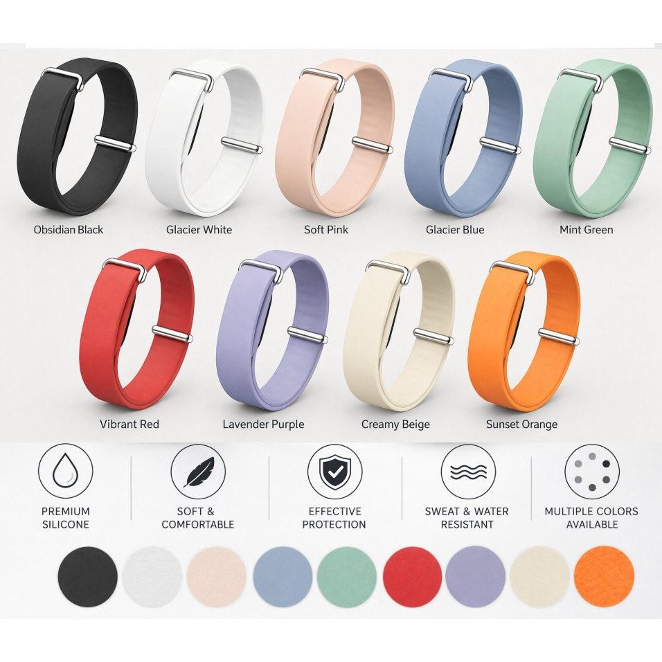 Google Air Monochromatyczny Silikonowy Sportowy Zamienny Pasek do Zegarka Kompatybilny z Fitbit Air