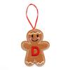 Gingerbread Man Ornaments Initial Alphabet Monogram Gingerbread Hanging Ornament Family Name Letter Xmas Tree Decor