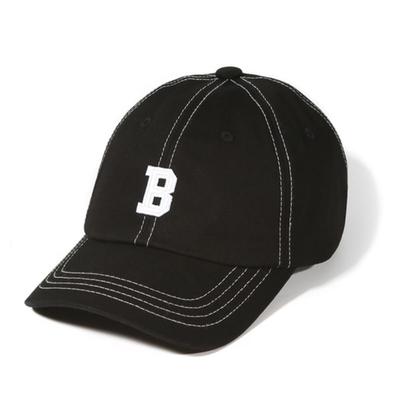 BUTDEEP Non-Logo Curve Cap - Black/Stitched