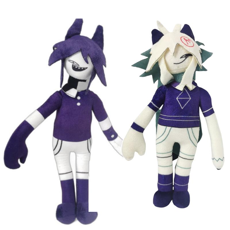33Cm Cartoon Humanoid Plush Doll With Long Hair And Purple Outfit Soft Fluffy Collectible Character Stuffed Toy For Gifting