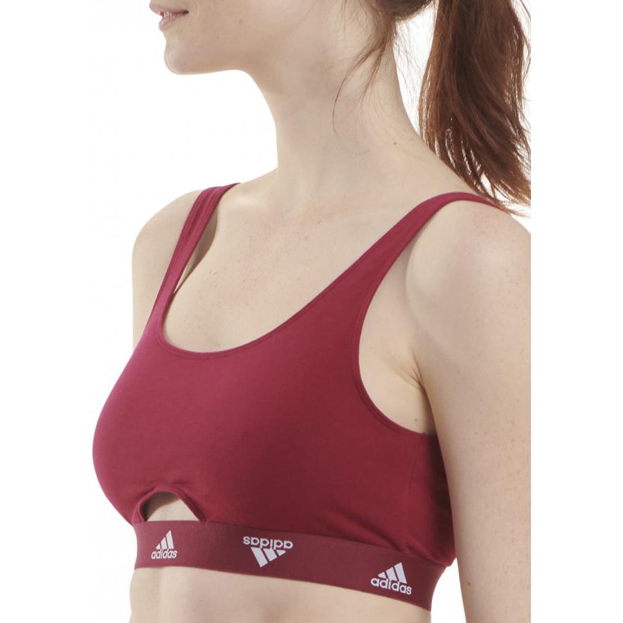 Adidas Letter Print Round Neck Slim Fit Sports Bra Women Sports Bra Burgundy 4A1H77-502