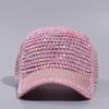 Mesh Woman Shiny Cap Lightweight Duck Tongue Hat Fashionable Rhinestone Visor Hats  Travel Use