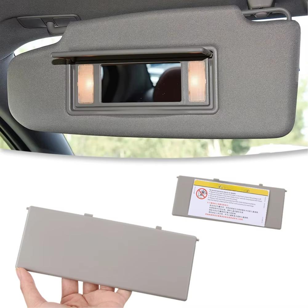 Visor Replacement Makeup Mirror Cover Sun Visor Replacement Perfect Fit Integration Dual Card Slots Snap-on Installation