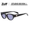 Zoff STUDIO SEVEN Oval Sunglasses Horizontal Colored Lenses UV Protection Unisex (Black, ZN251G09_14E2) Men's, Women's, [5517-145]
