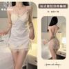 Sex Lingerie Girl Dream * Ice Silk Satin with Chest Pad Lace Pure Desire Sexy Backless