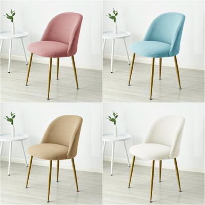 1 /6pc Polar Fleece Duckbill Chair Cover Round Bottom Nordic Stool Accent Low Back Dinning Chair Cover Elastic Small Seat Cover